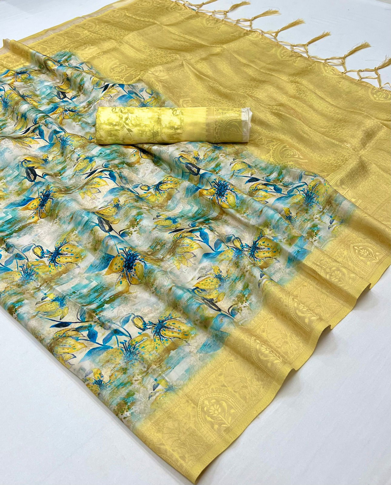 SRC Softy Digital Jacquard Digital Printed Sarees Wholesale Price In Surat